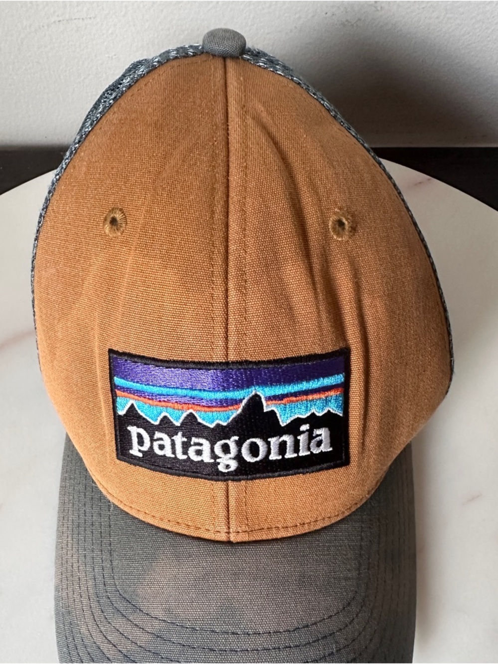 PATAGONIA LARGE LOGO Hat Cap Snap Back mesh One Size - Picture 2 of 7